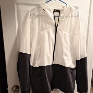 LG Men's White and Black Windbreaker